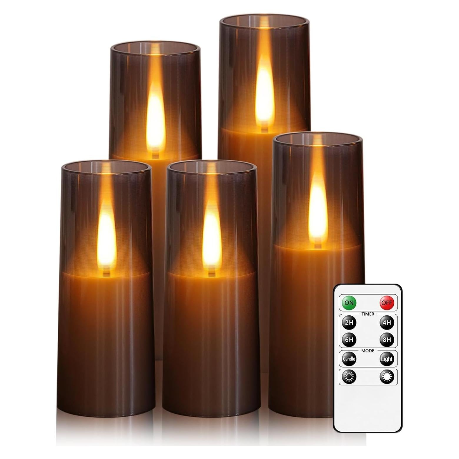 Set de 5 Velas LED Sin Llama JINYANIA con Control Remoto