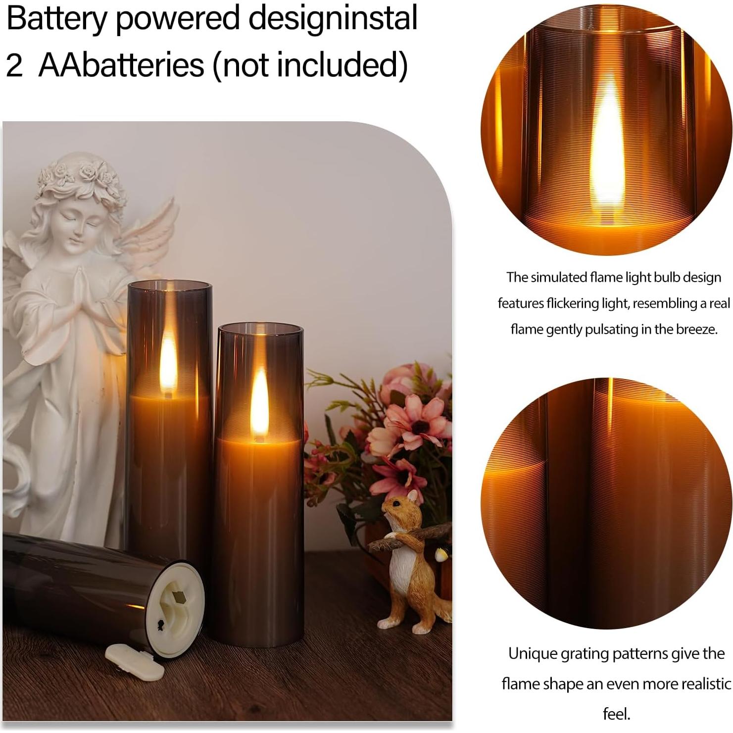 Set de 5 Velas LED Sin Llama JINYANIA con Control Remoto