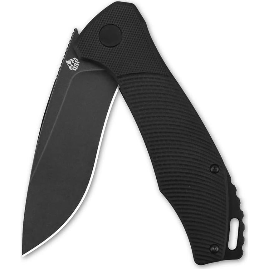 Cuchillo Plegable QSP Raven D2 86mm Mango G10 Negro