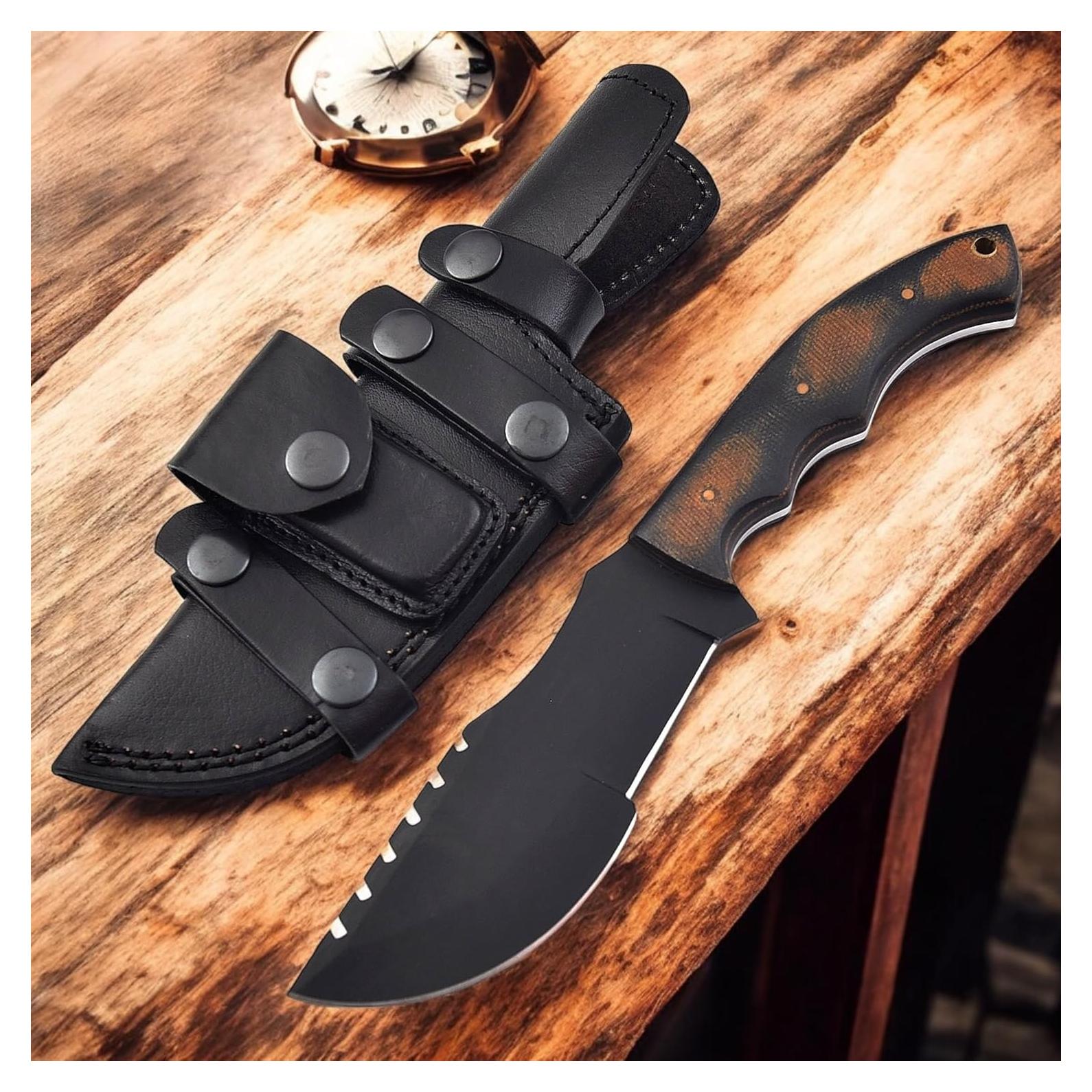 Cuchillo Tracker Poshland 25.4 cm Acero D2 Funda Cuero
