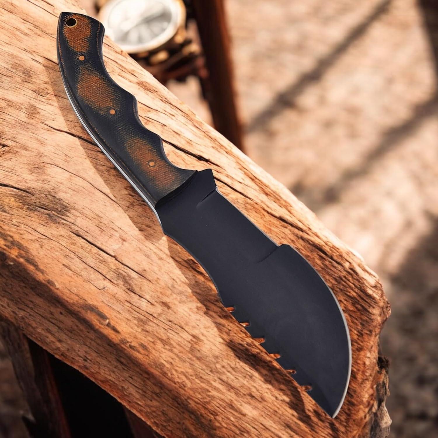 Cuchillo Tracker Poshland 25.4 cm Acero D2 Funda Cuero