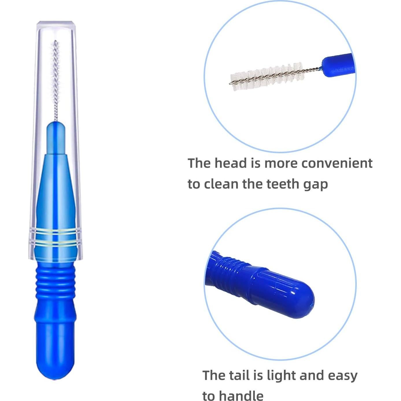 Cepillos Interdentales Desechables GOUWEIBA 100 Piezas Azul y Rojo