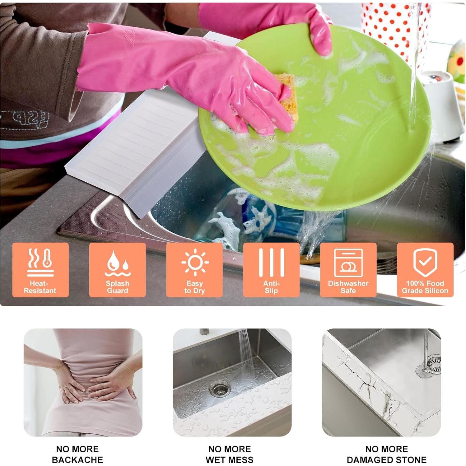 Protector de Borde de Fregadero Silicona YLOGUY 50.8x10.16cm Gris