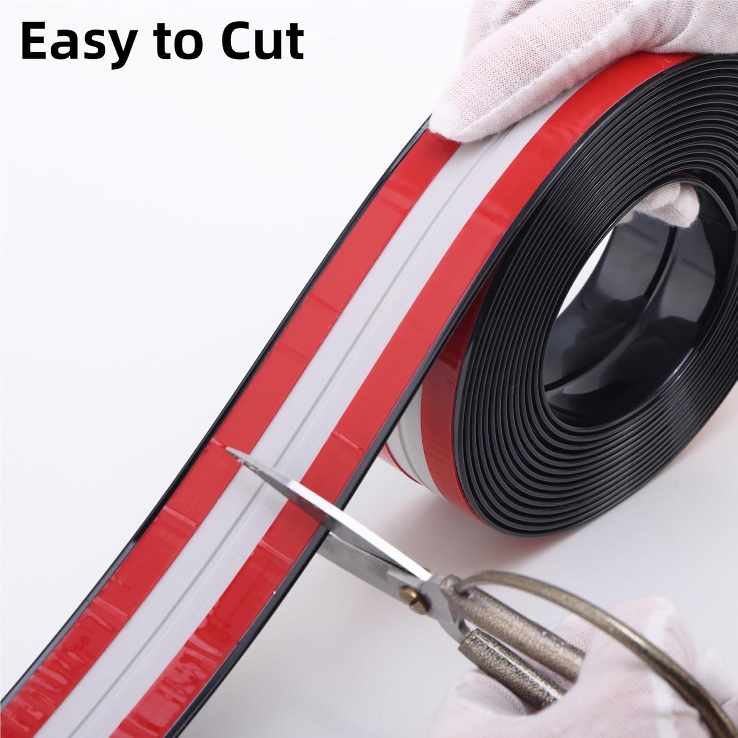 Moldura de Pared Trimold 5m x 2cm PVC Negro Brillante