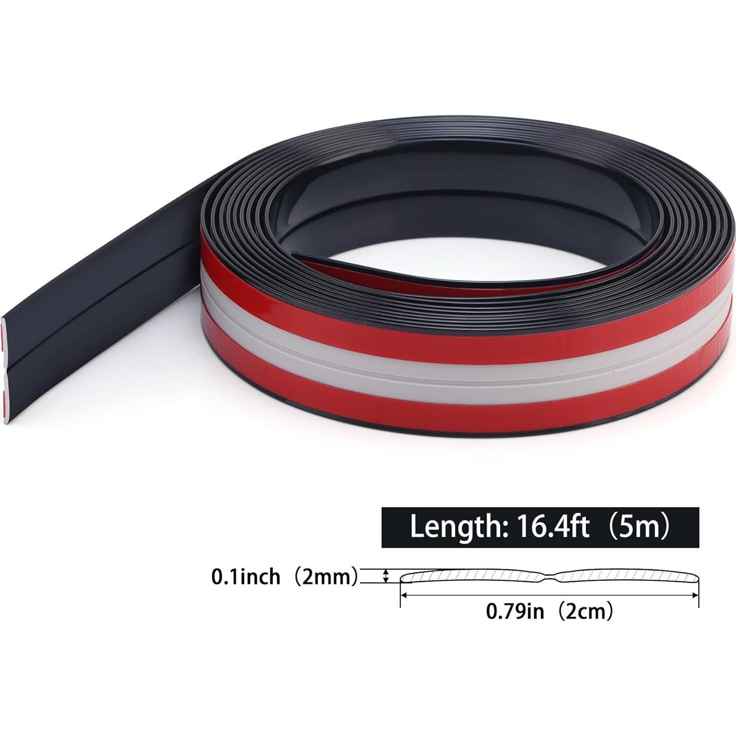 Moldura de Pared Trimold 5m x 2cm PVC Negro Brillante