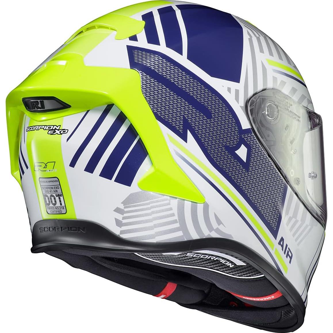 Casco Integral ScorpionEXO R1 Air Blanco/Azul 3X-Large
