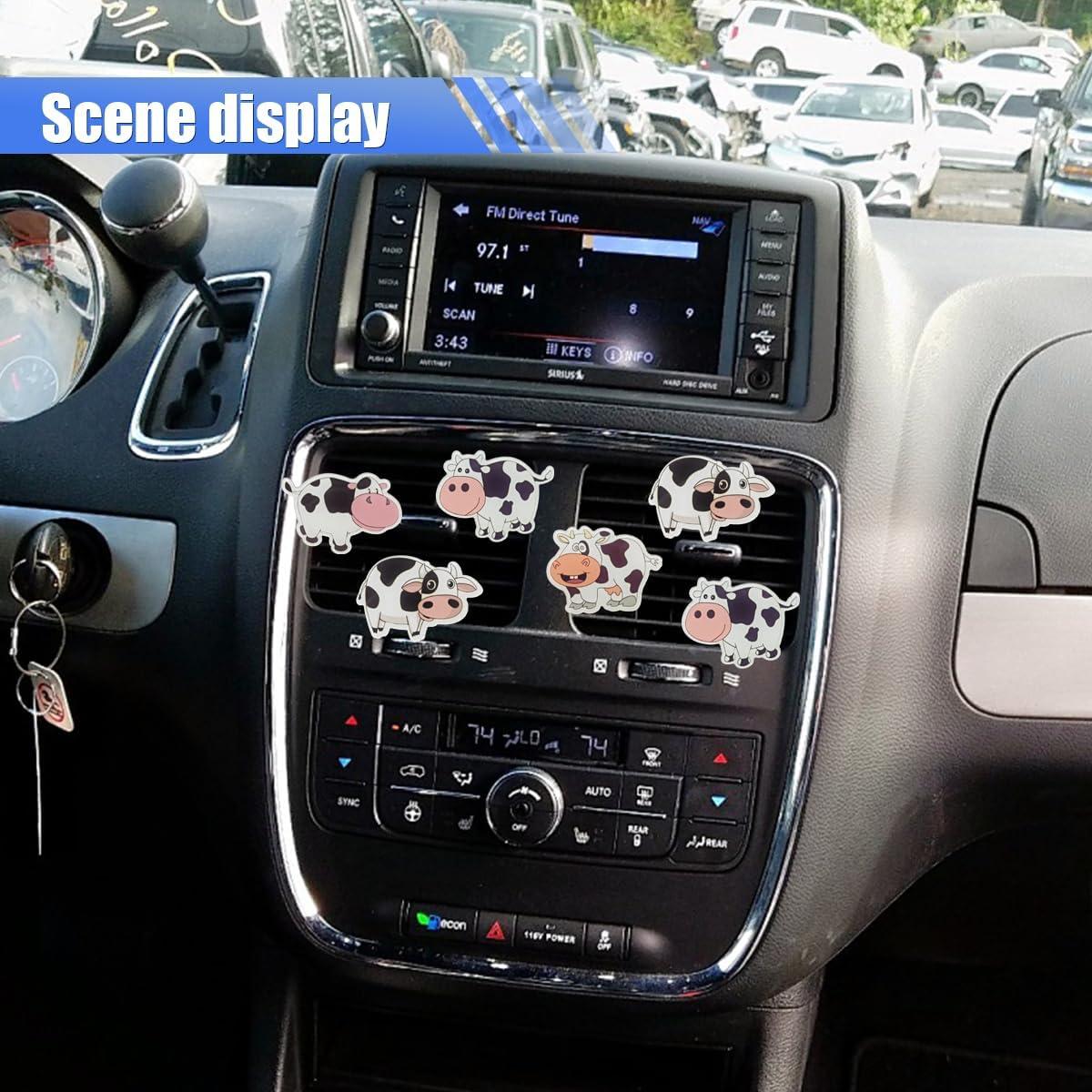 6 Clips de Ventilación de Aire LHDOS Vaca Caricatura 3.3x4.2cm