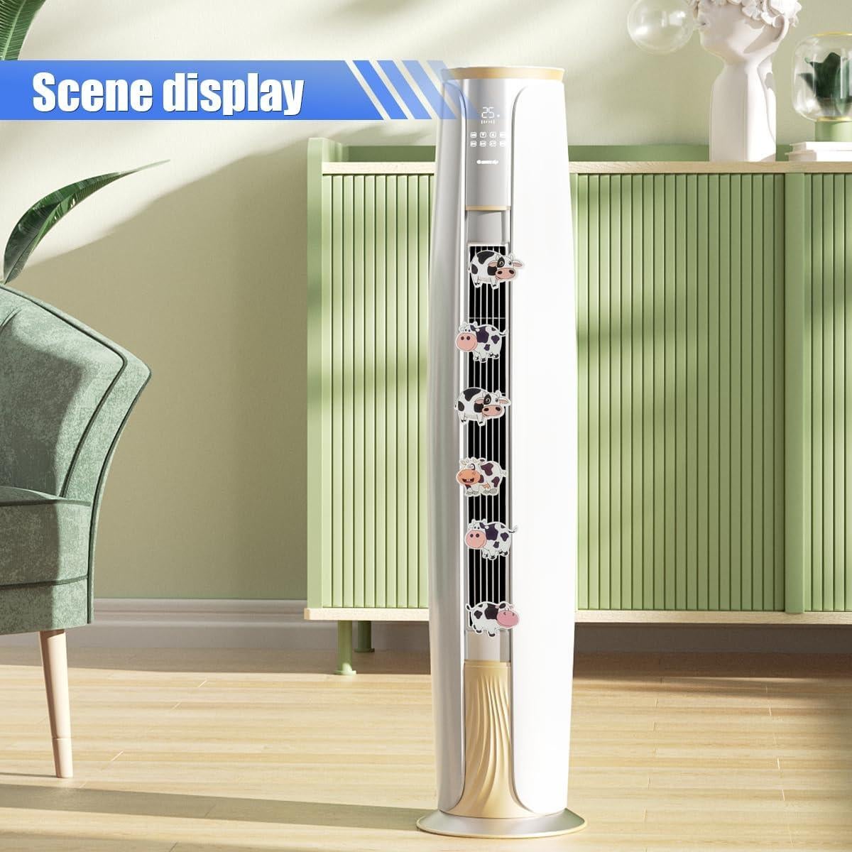 6 Clips de Ventilación de Aire LHDOS Vaca Caricatura 3.3x4.2cm