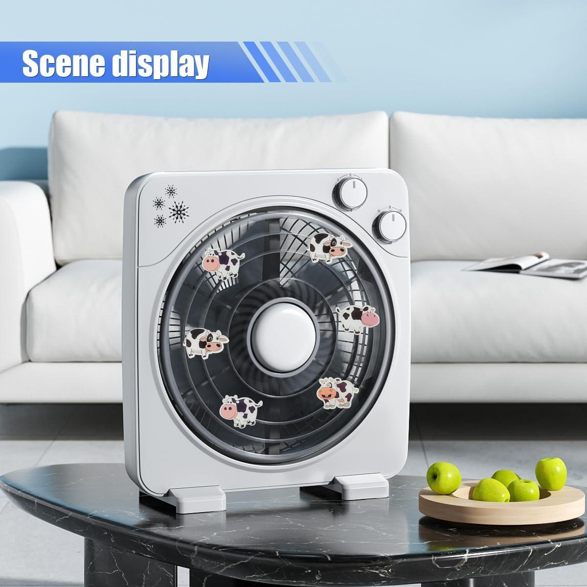 6 Clips de Ventilación de Aire LHDOS Vaca Caricatura 3.3x4.2cm