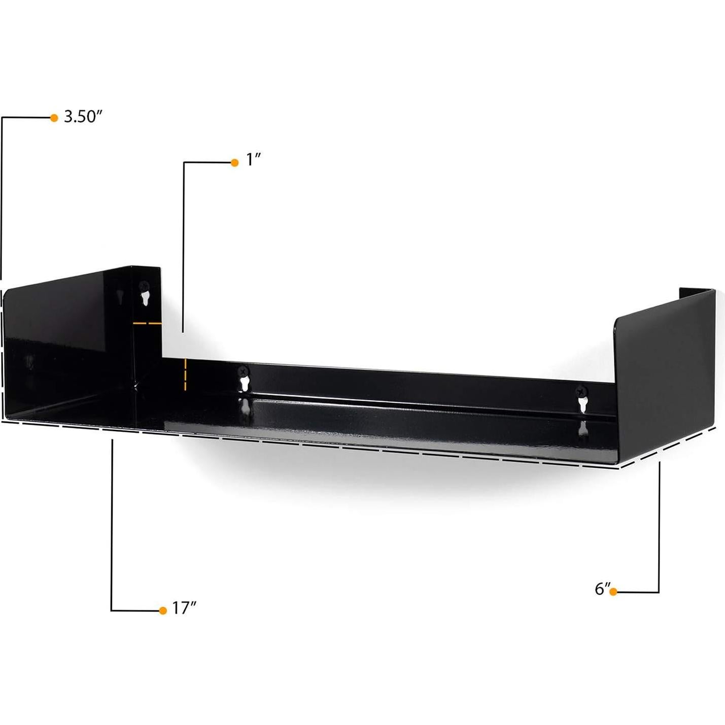 Estantes Flotantes en U Wallniture Bali Negros - Juego de 6