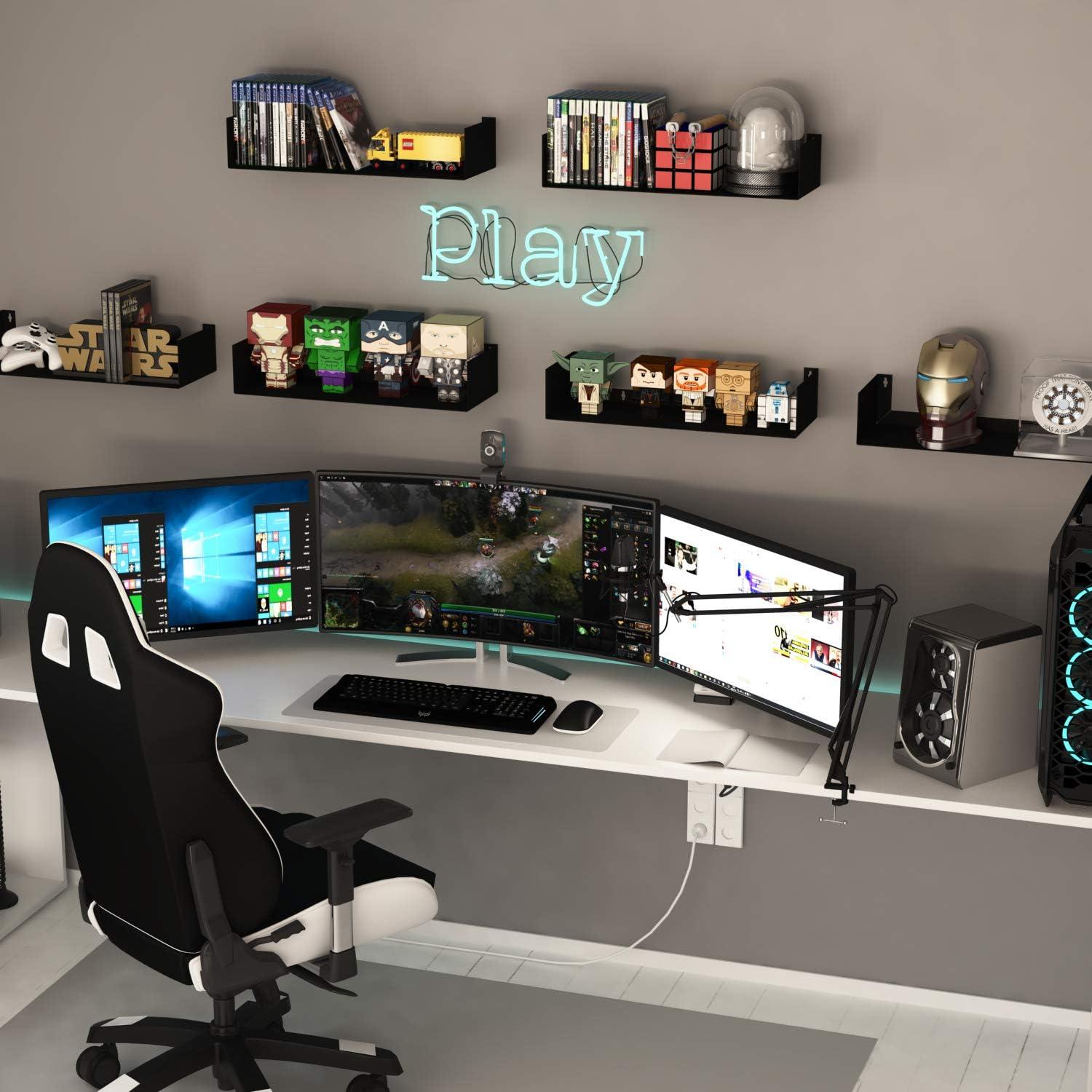 Estantes Flotantes en U Wallniture Bali Negros - Juego de 6