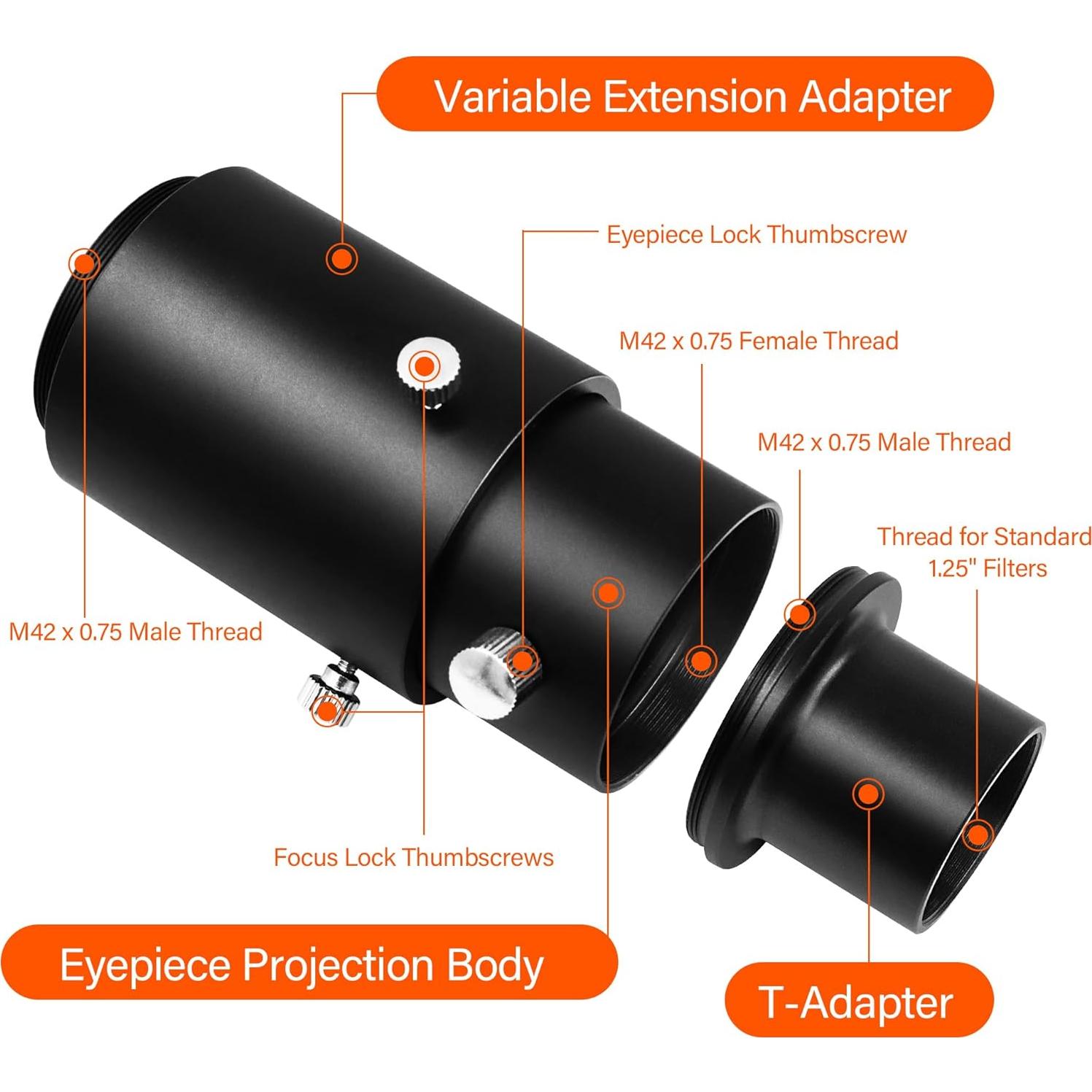Adaptador de Cámara Astromania 31.7 mm para Telescopios
