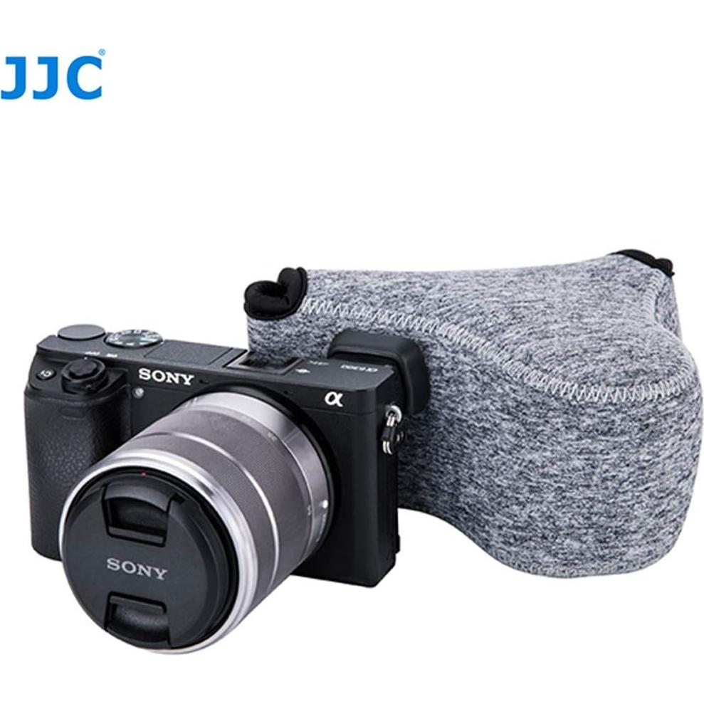 Funda de cámara JJC neopreno gris para Sony y Canon