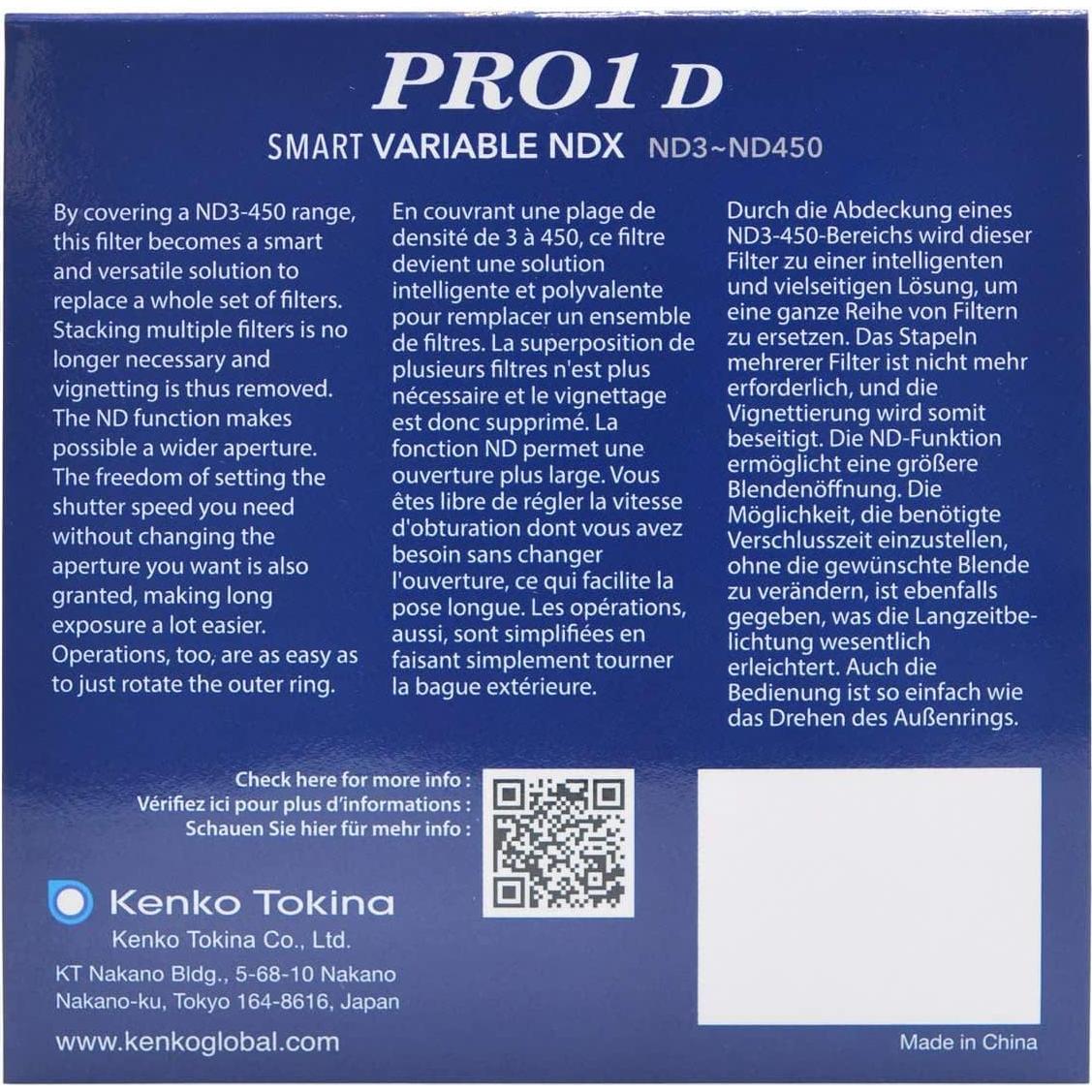 Filtro ND Variable Kenko PRO1D Smart NDX3-450 67mm
