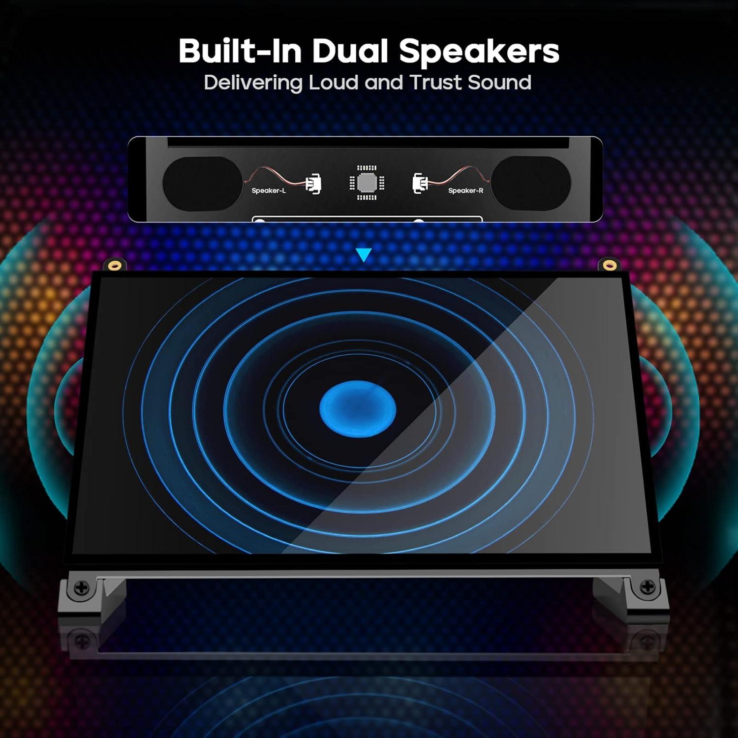 Monitor Táctil 10.1" ROADOM FHD 1024x600 HDMI Raspberry Pi