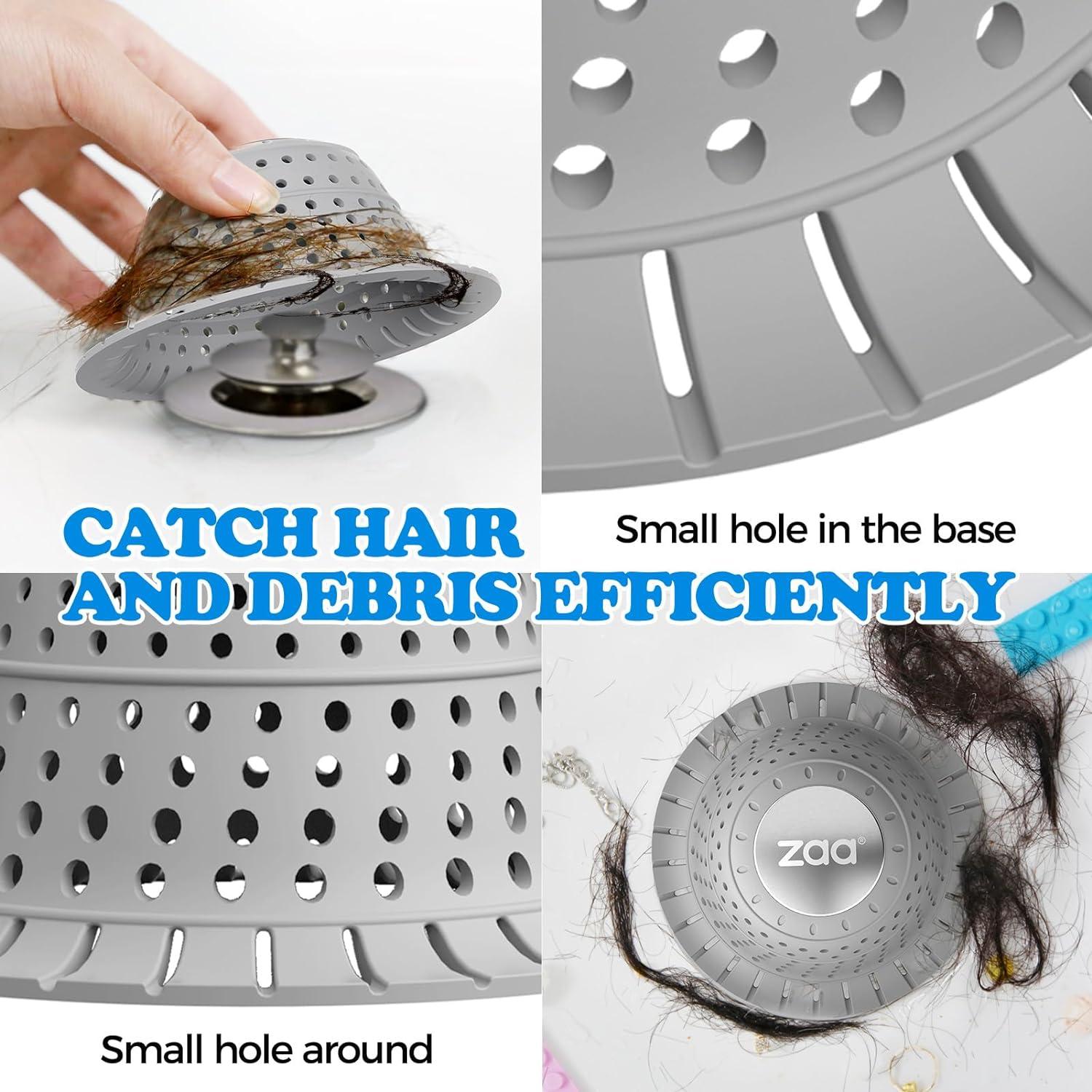 Captador de Cabello ZAA para Drenaje de Baño - 2 Piezas