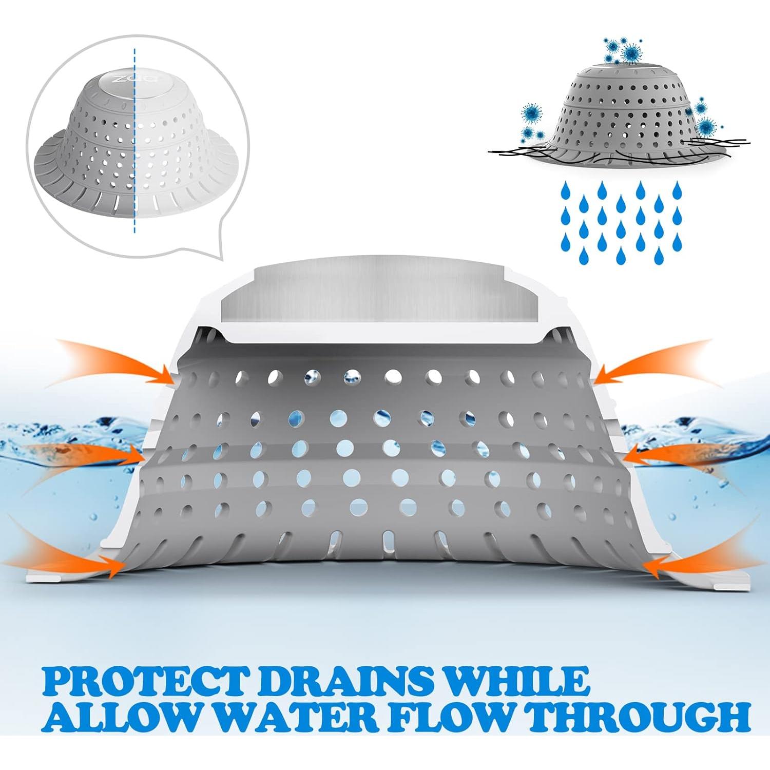 Captador de Cabello ZAA para Drenaje de Baño - 2 Piezas