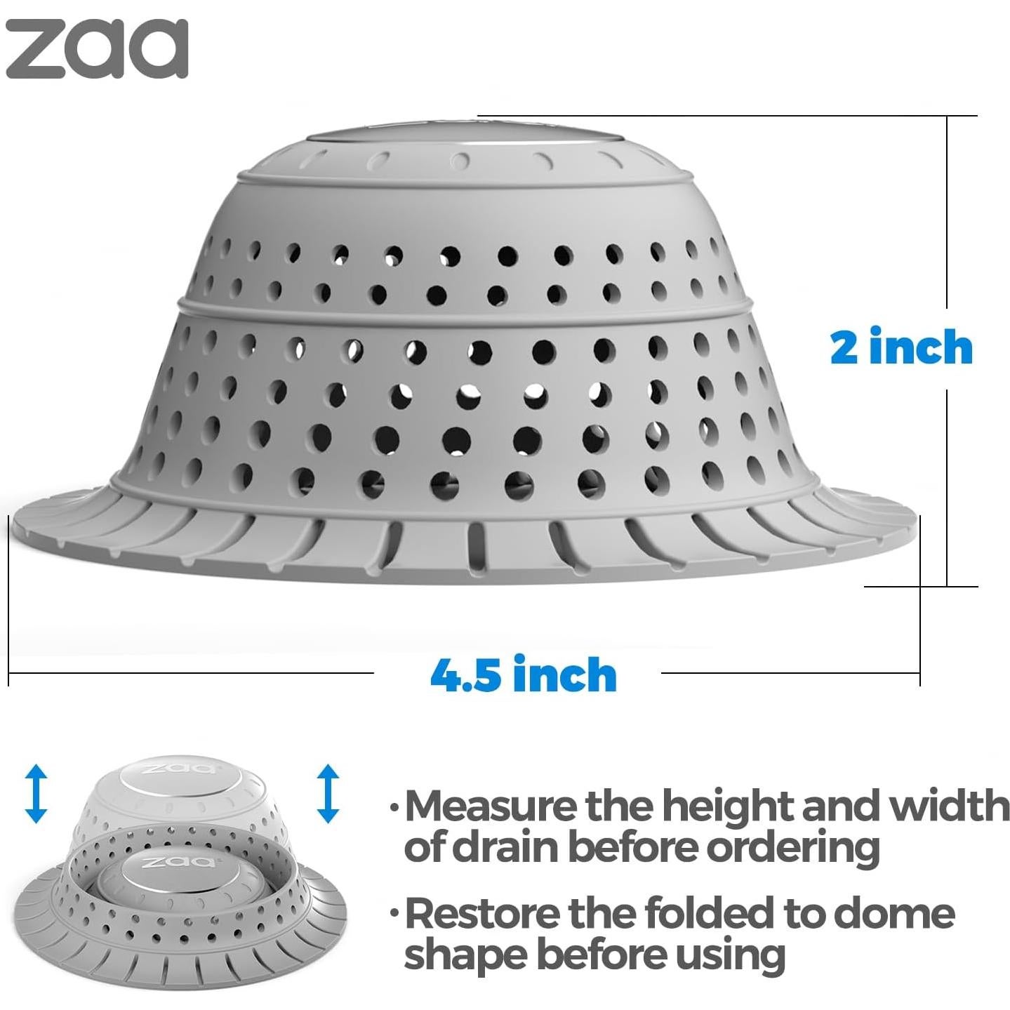 Captador de Cabello ZAA para Drenaje de Baño - 2 Piezas