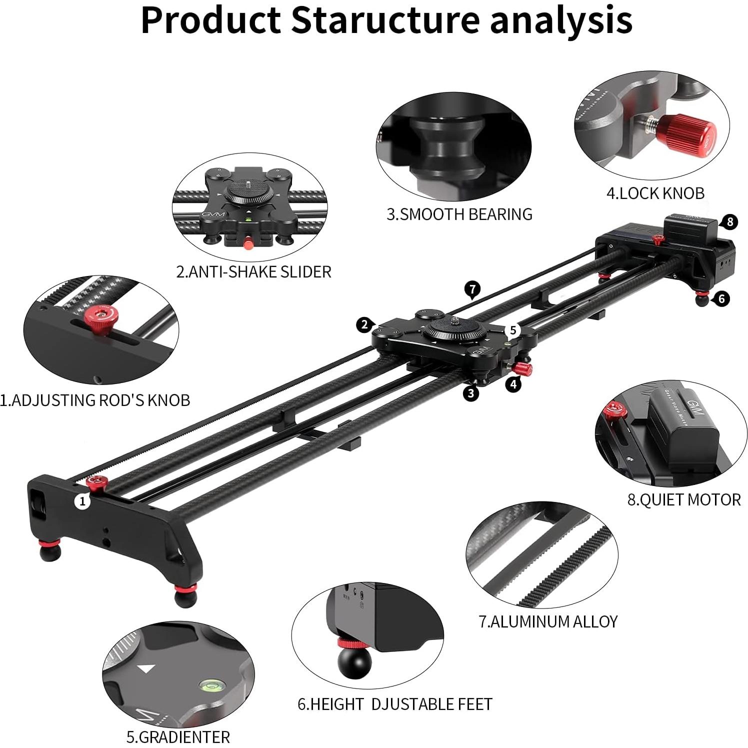 Deslizador de Cámara Motorizado GVM 120cm con Control APP