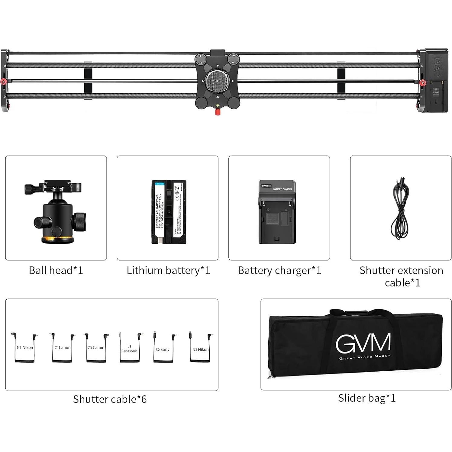 Deslizador de Cámara Motorizado GVM 120cm con Control APP