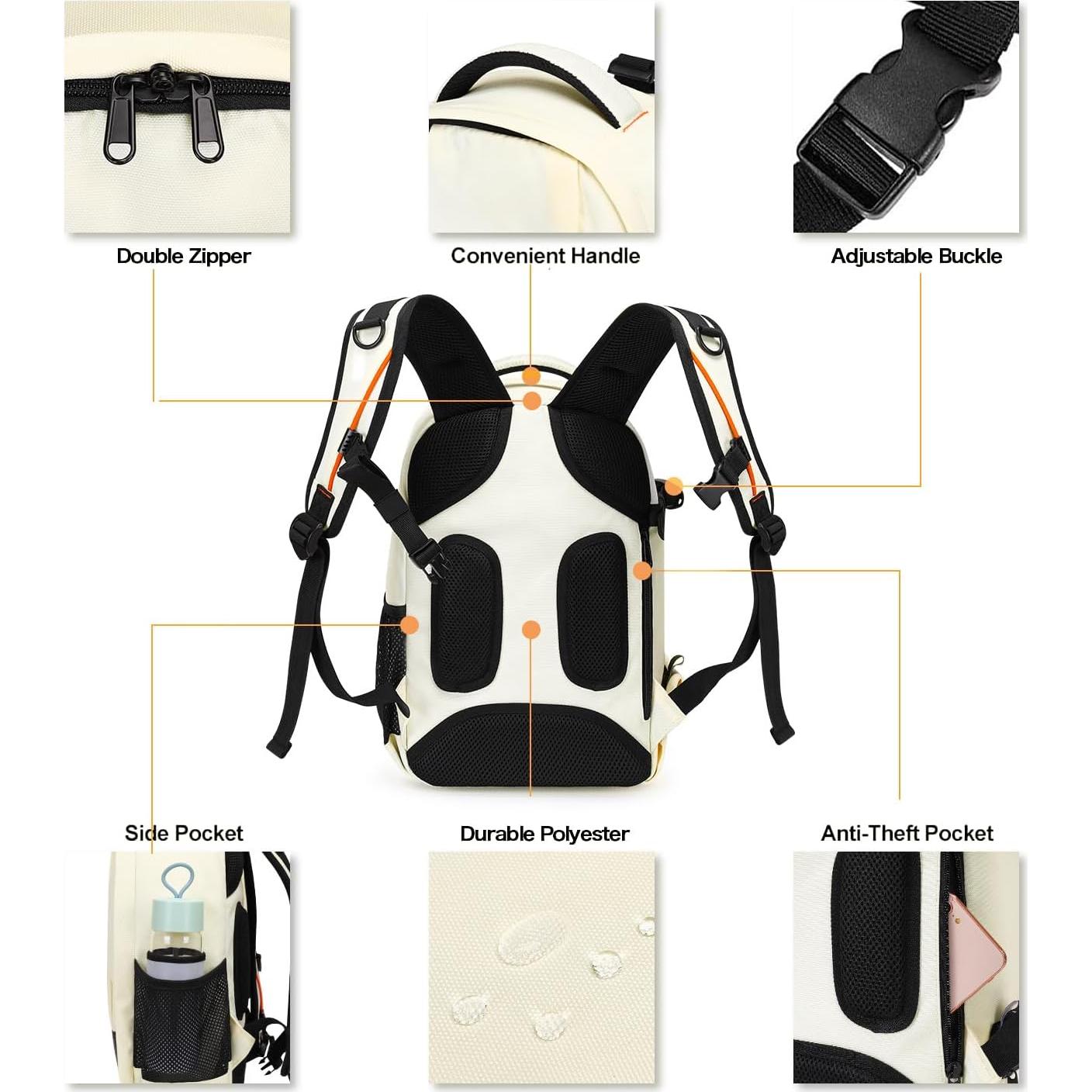 Mochila para Cámara MOSISO Beige DSLR/SR con Compartimentos Acolchados