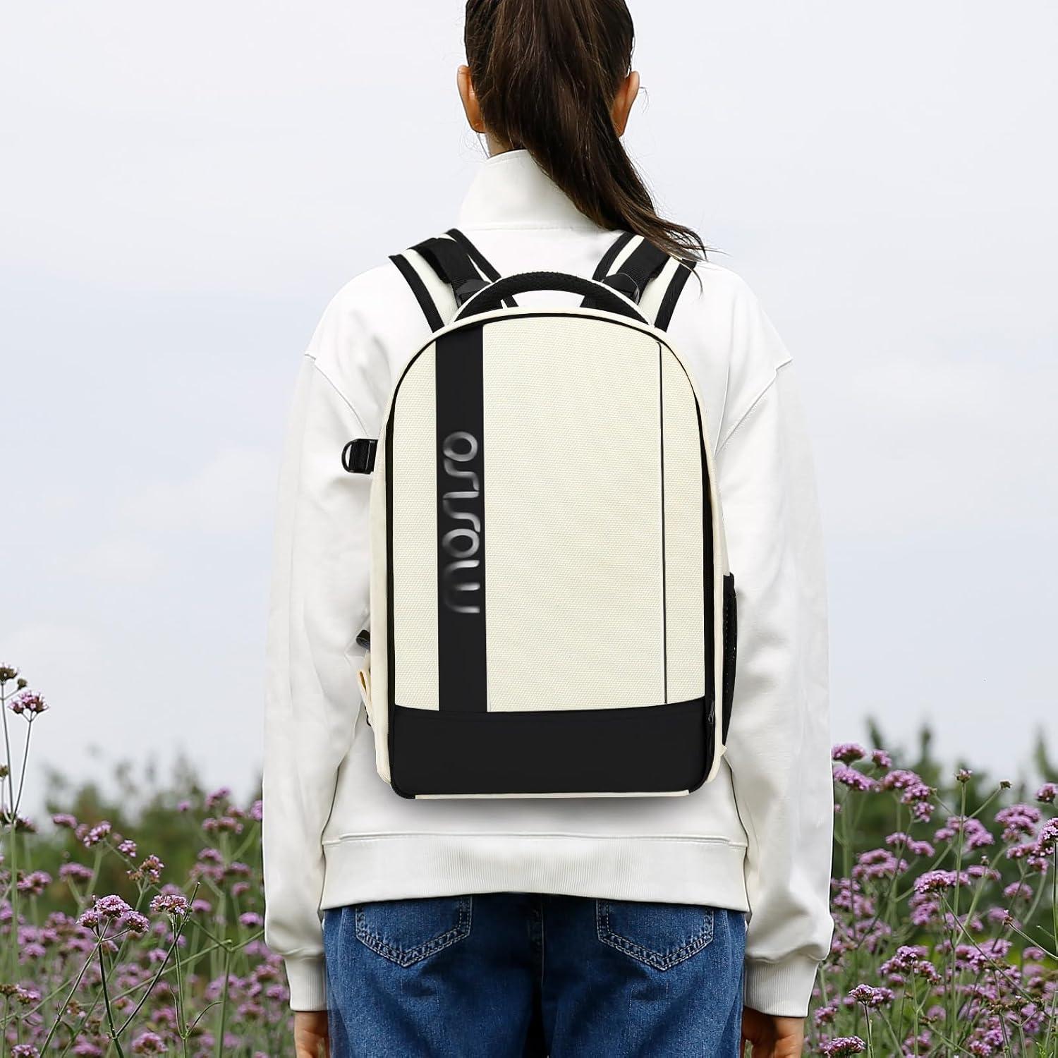 Mochila para Cámara MOSISO Beige DSLR/SR con Compartimentos Acolchados