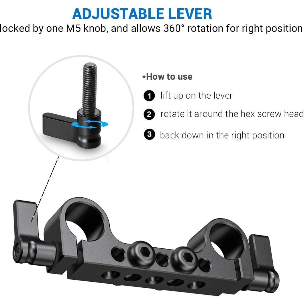 Abrazadera de Varilla 15mm SmallRig 942 con Rosca 1/4"-20