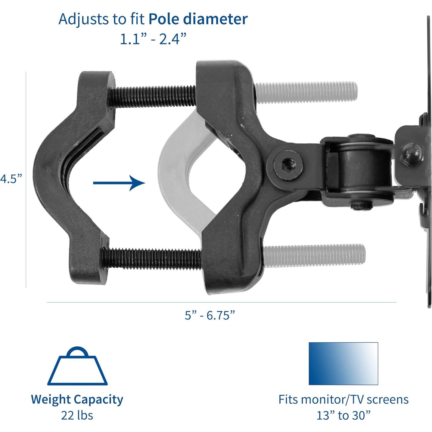 Soporte de Montaje en Poste VIVO para Pantallas de 13 a 30"