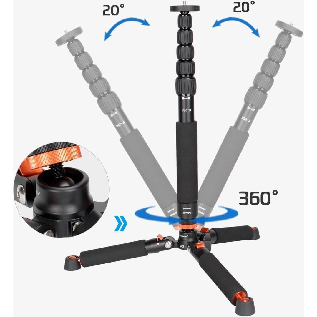 Monopod de cámara Koolehaoda K-266 con trípode 45-177cm