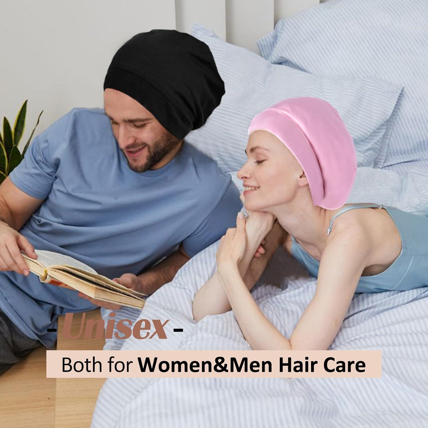 Gorro de Satén Ajustable para Cabello Frizz - Negro