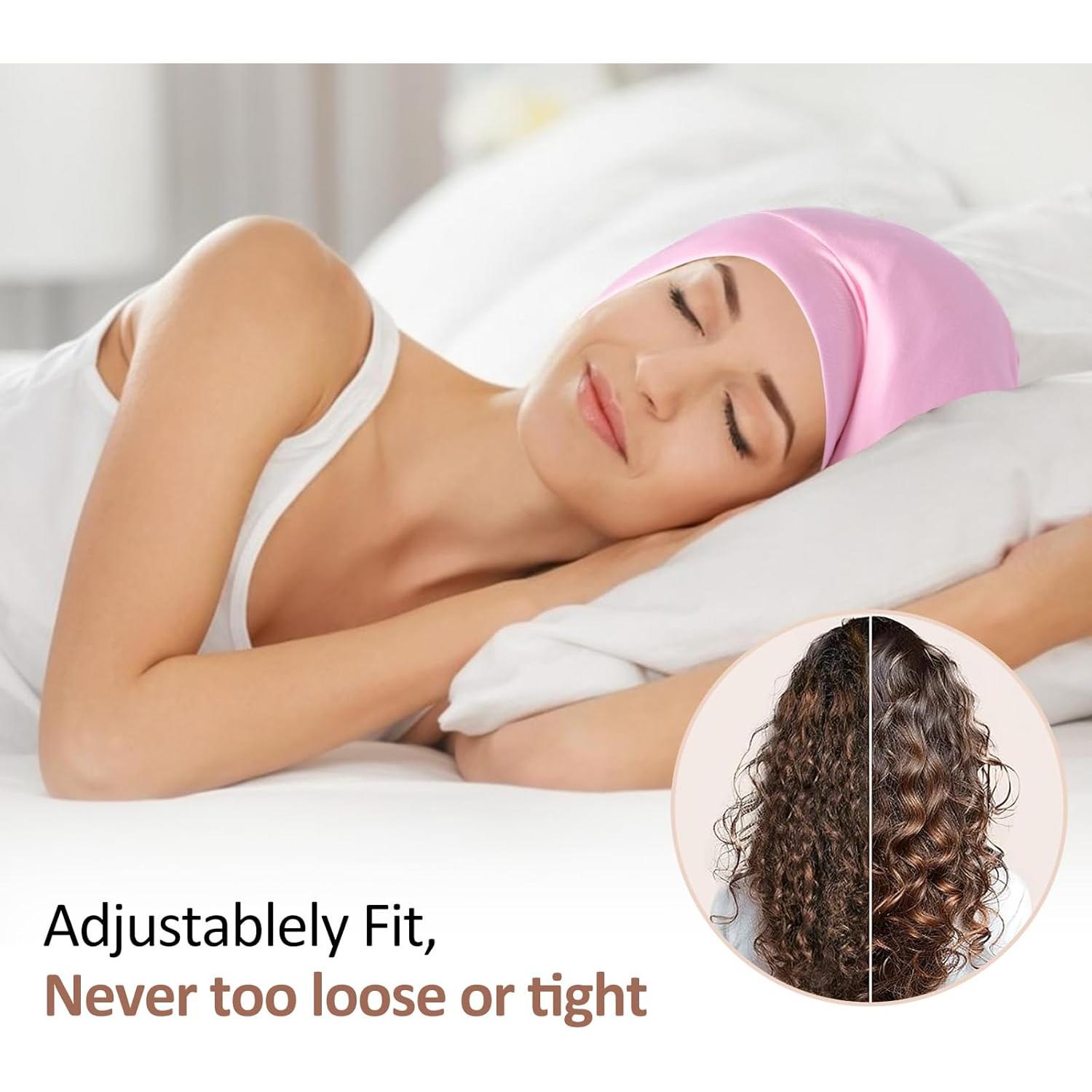 Gorro de Satén Ajustable para Cabello Frizz - Negro