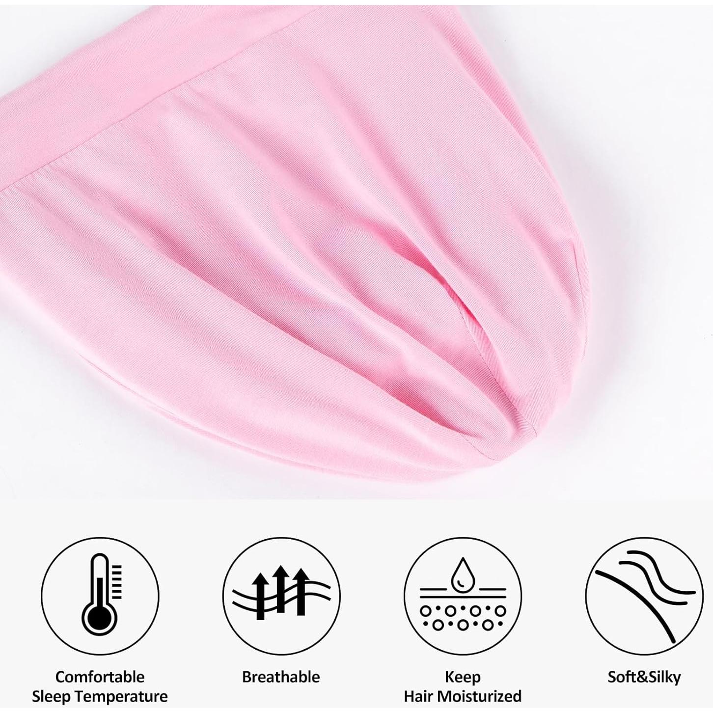 Gorro de Satén Ajustable para Cabello Frizz - Negro