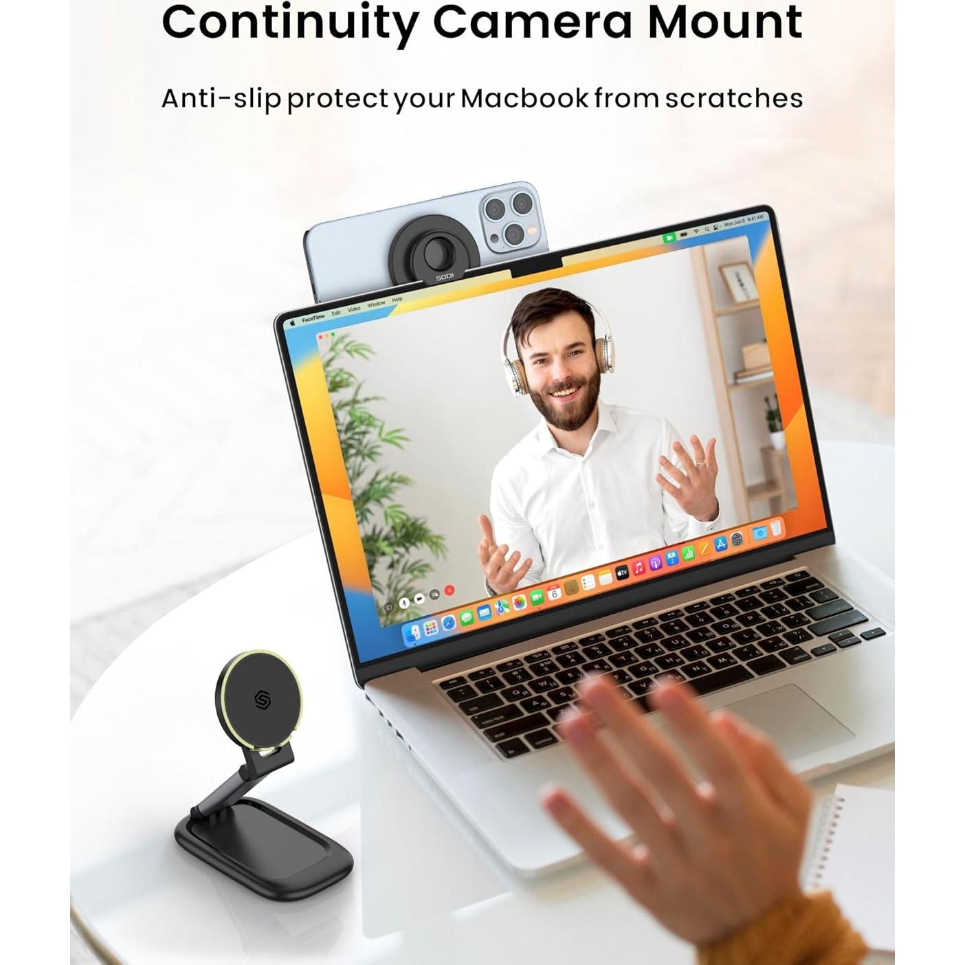 Soporte de Webcam SODI Plegable para iPhone y MacBook - Negro