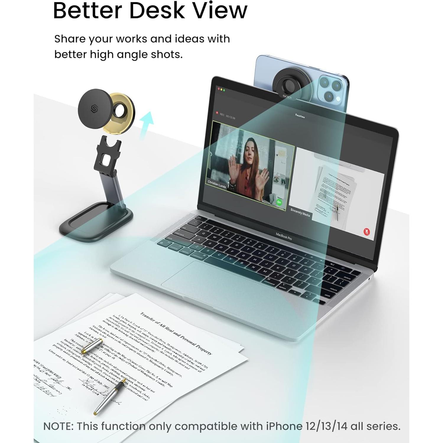 Soporte de Webcam SODI Plegable para iPhone y MacBook - Negro