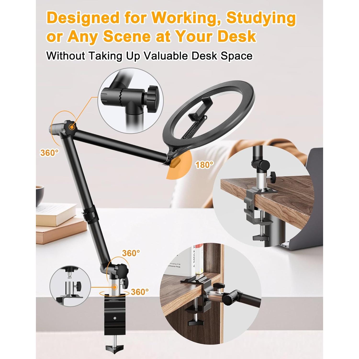 Luz de Anillo LED LUOLED RF50 con Soporte para Teléfono 1.18kg