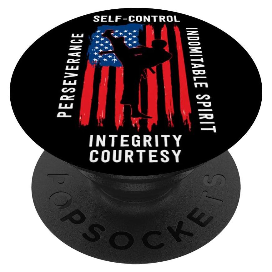 PopSockets Taekwondo 5 Principios Negro Soporte Teléfonos