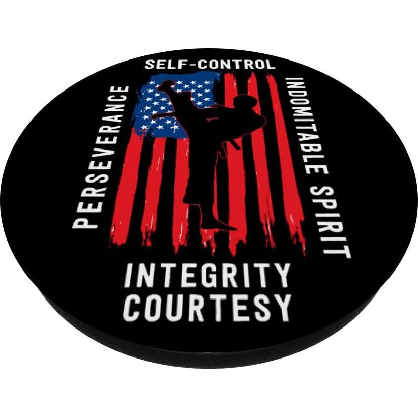 PopSockets Taekwondo 5 Principios Negro Soporte Teléfonos