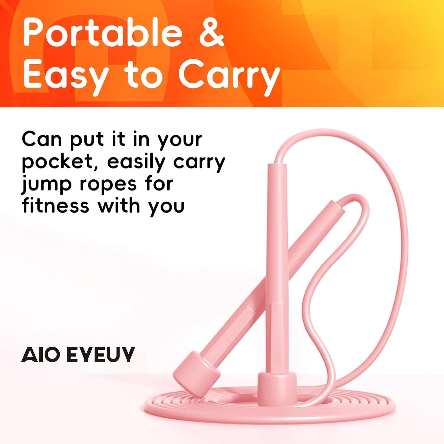 Paquete de 5 cuerdas para saltar AIO EYEUY ajustables 2.74m