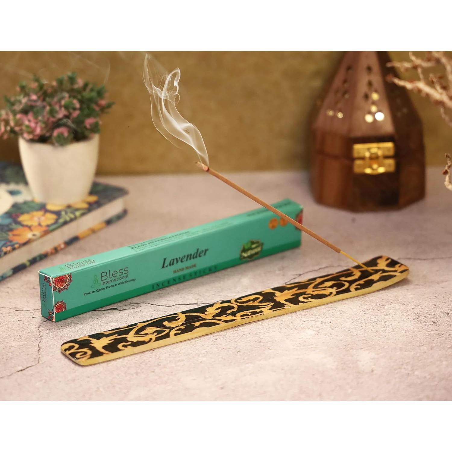 Soporte de Varilla de Incienso de Madera Bless 25.4 cm Hecho a Mano