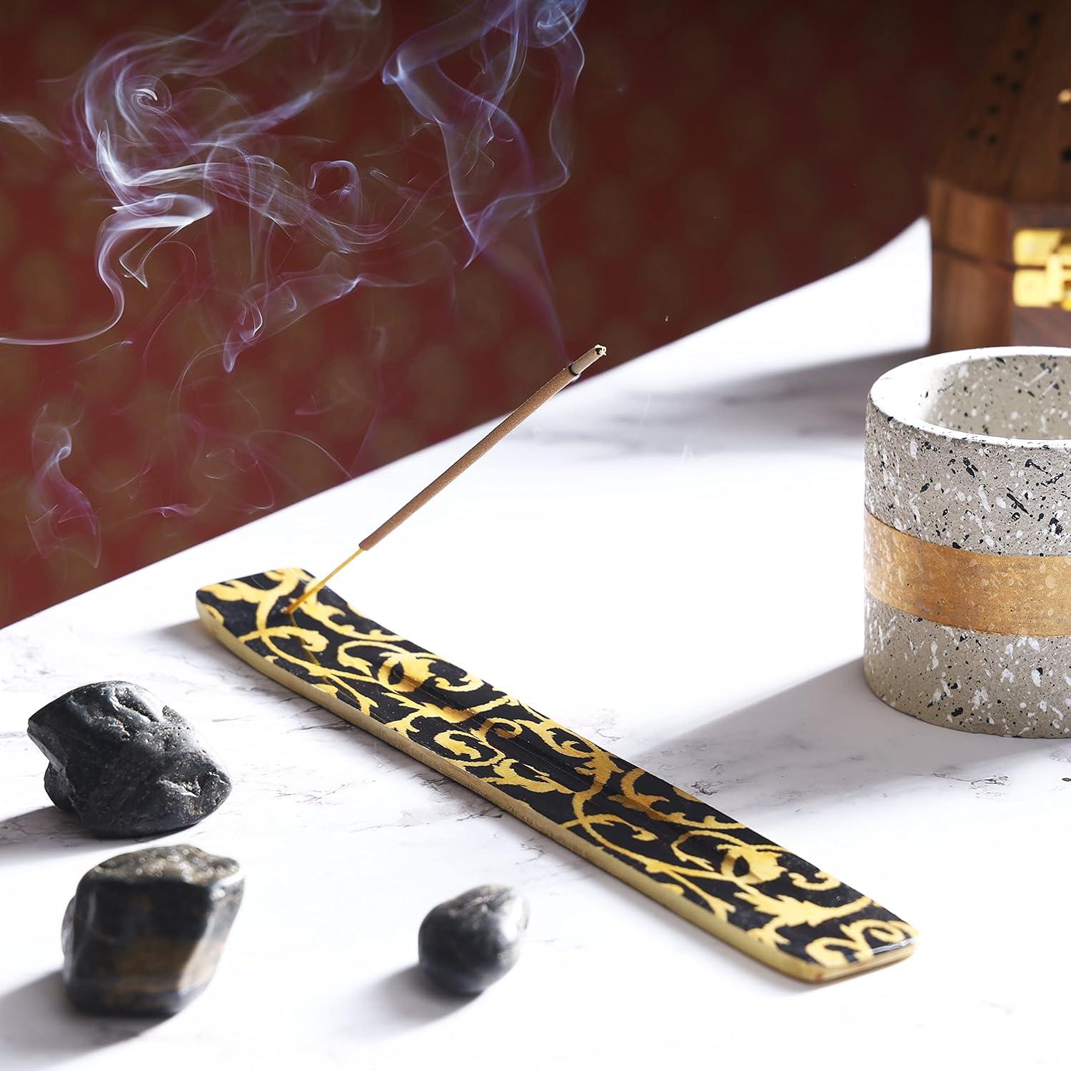 Soporte de Varilla de Incienso de Madera Bless 25.4 cm Hecho a Mano