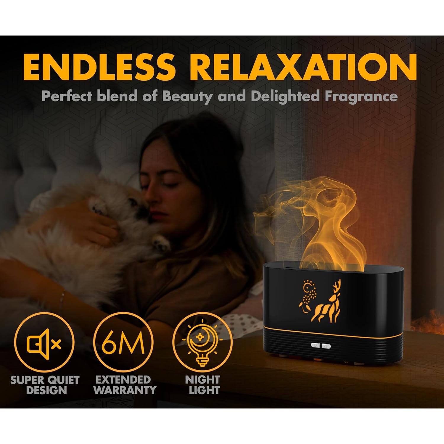 Difusor de Aceite Esencial NABSAK Negro 200ml Control Remoto