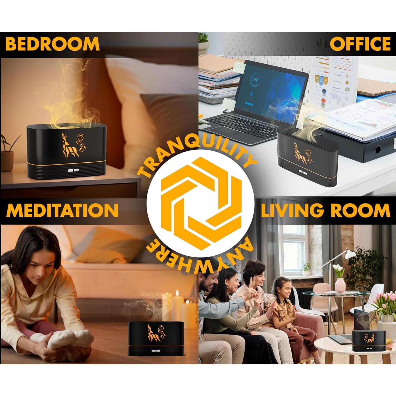 Difusor de Aceite Esencial NABSAK Negro 200ml Control Remoto