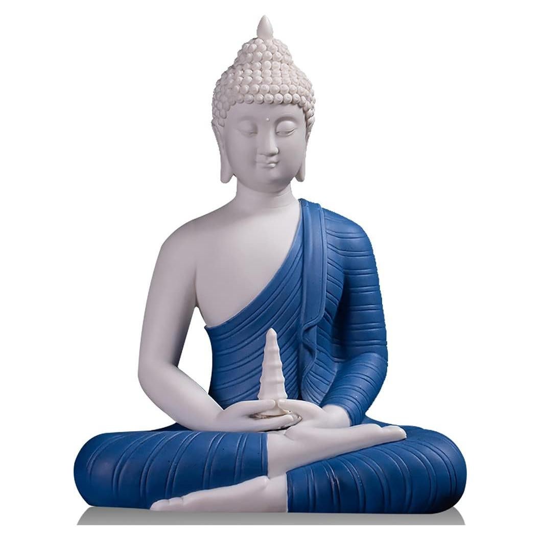 Estatua de Buda de Cerámica 30 cm Azul - Decoración Hogar