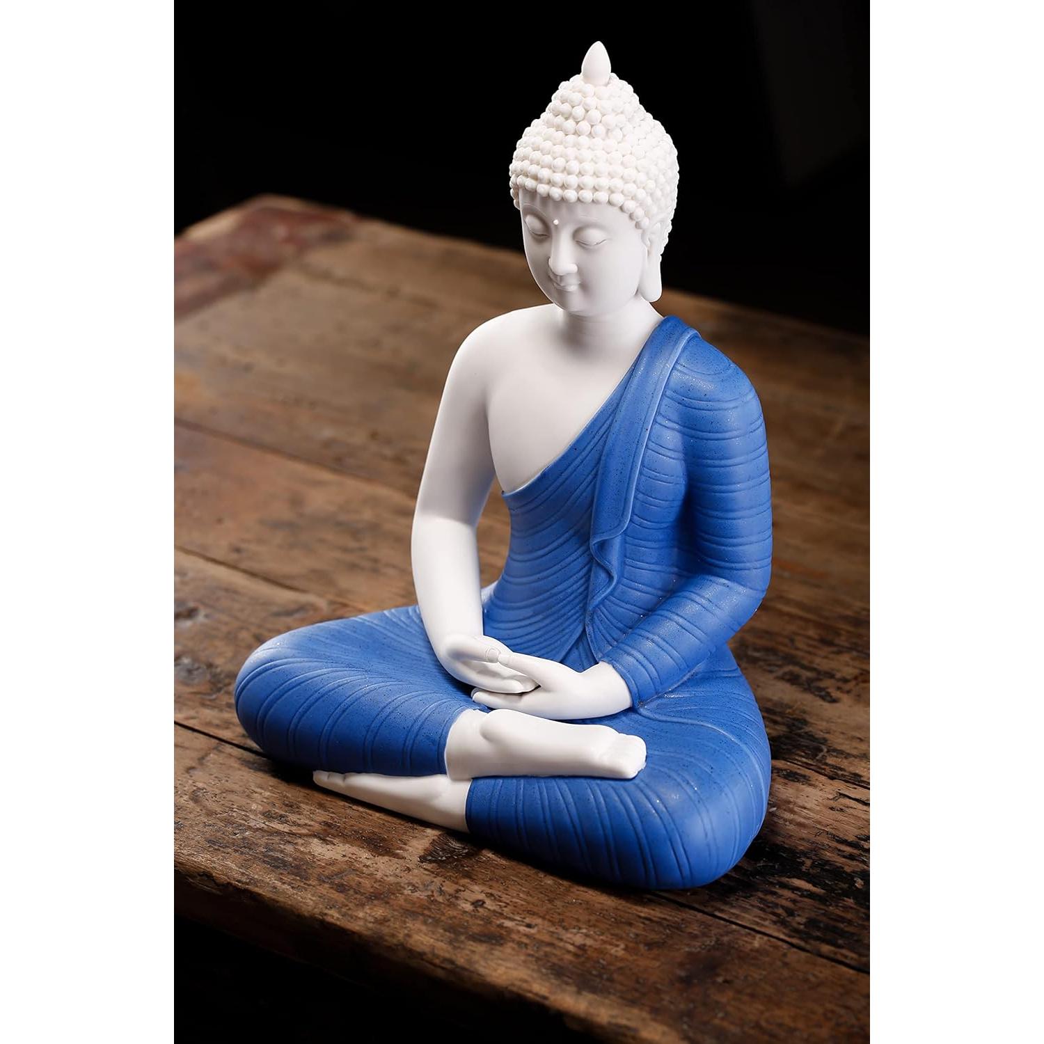 Estatua de Buda de Cerámica 30 cm Azul - Decoración Hogar