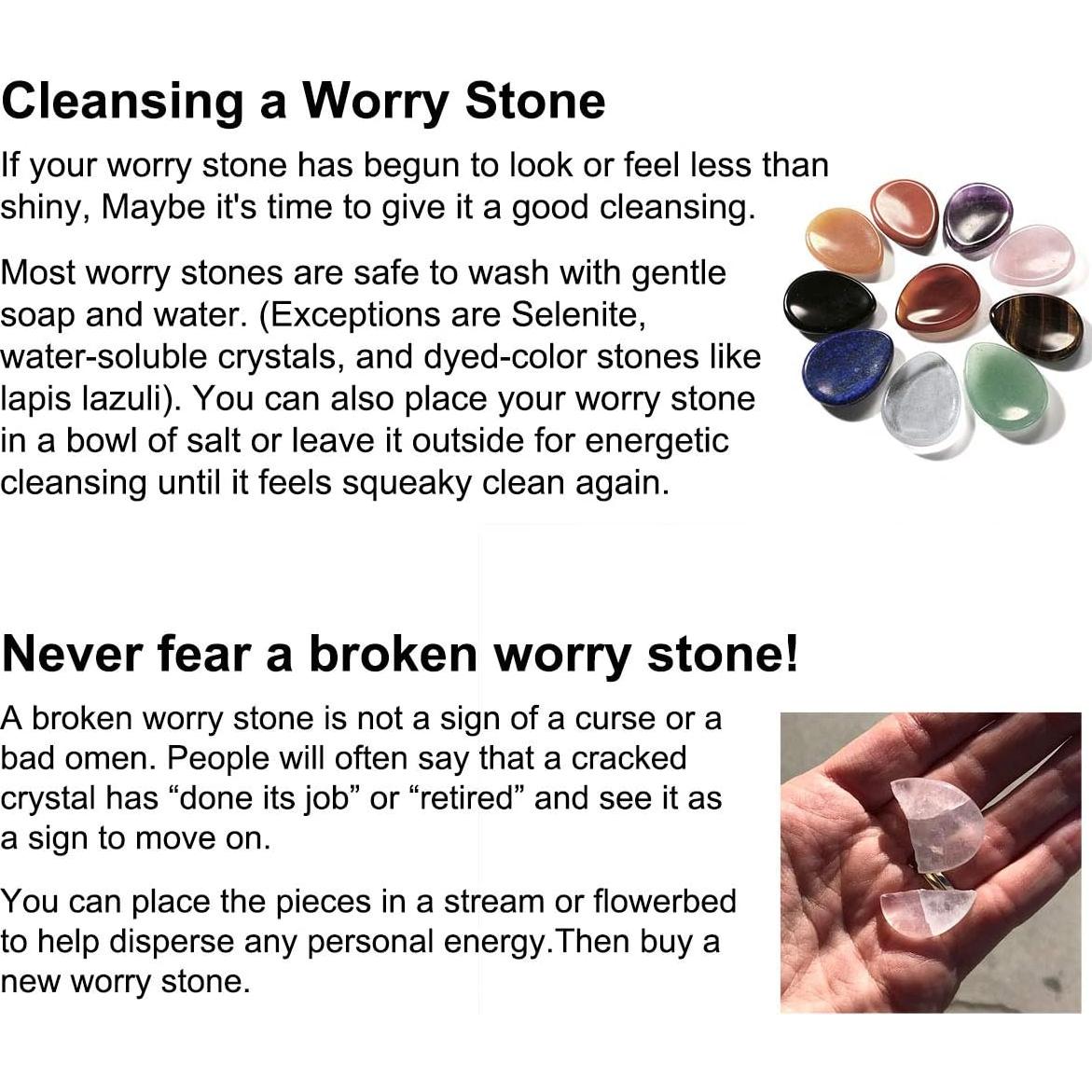 CrystalTears 4 PCS Thumb Worry Stone-Amethyst Rose Quartz Lapis Lazuli Tiger's Eye Healing Crystal Pocket Palm Stone