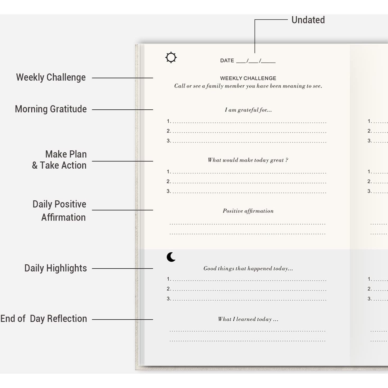 Diario de Gratitud TUPARU Beige con Soporte para Bolígrafo