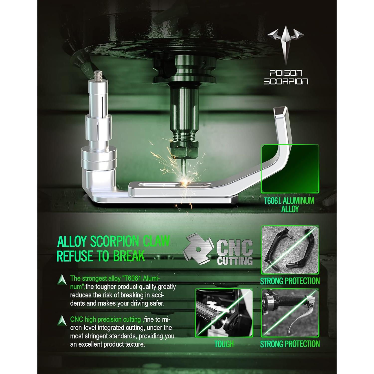 Protectores de Manillar POISON SCORPION 7/8 Aluminio Negro