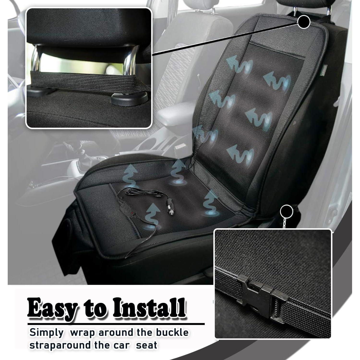 Cojín de Asiento de Coche Refrigerante Zone Tech 12V Negro
