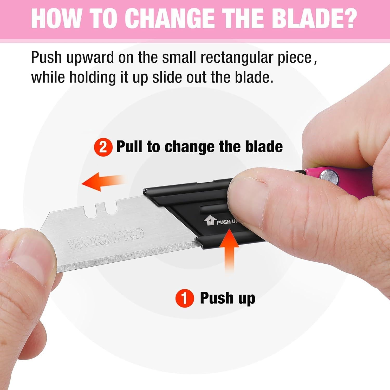 Cuchillo Utilitario Plegable WORKPRO 2 Piezas con 10 Cuchillas