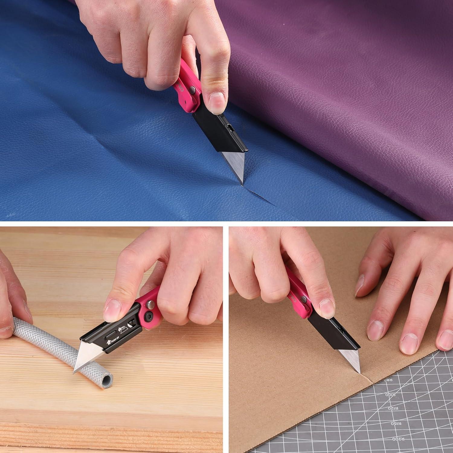 Cuchillo Utilitario Plegable WORKPRO 2 Piezas con 10 Cuchillas